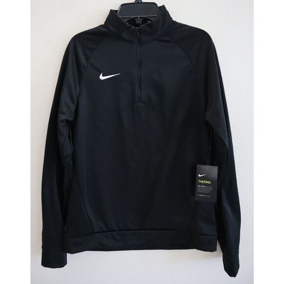 Nike Therma 897186-010 Women’s Sz XS Black DRI-FIT 1/4 Zip Pullover Training Top - Picture 1 of 11